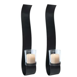 Linder Exclusiv LEX 2er Set Wandkerzenhalter mit Glaskerzenhalter