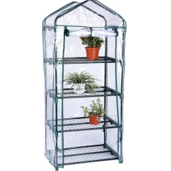 LEX Gewächshaus, PVC Folie, mit 4 Etagen, 69 x 50 x 160 cm ^ Linder Exclusiv Best