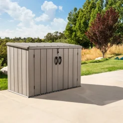 Lifetime Geräte- und Mülltonnenbox grau/braun Hot