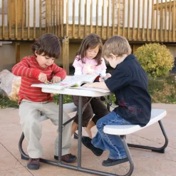 Lifetime Kunststoff Picknicktisch Kinder grau Discount