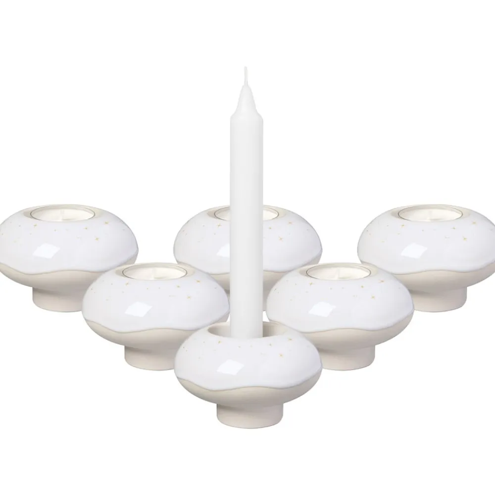 like. by Villeroy & Boch Kerzenhalter Donut Winter Glow ø 9,1 cm 6er Set beige Clearance