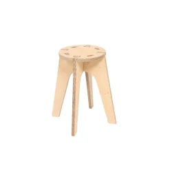 LITUA Runder Hocker - tabi aus Holz ^ BSSD-Defence Best