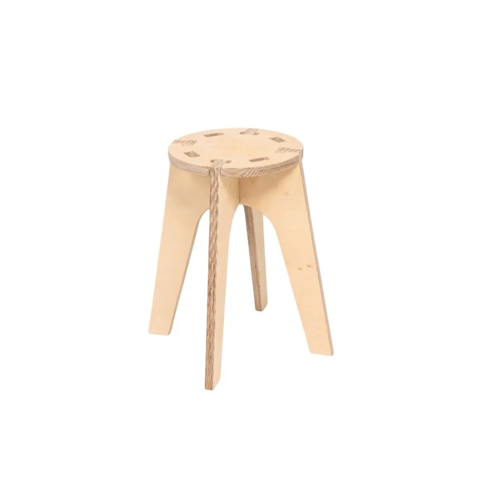 LITUA Runder Hocker - tabi aus Holz ^ BSSD-Defence Best