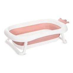 Babybadewanne Royal 83 cm faltbar, Kanalabdeckung, stabile Beine rosa ^ Lorelli New