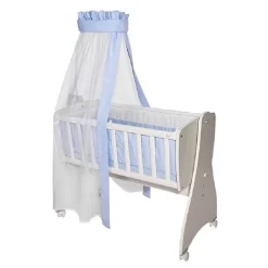 Lorelli Baby-Bettwäsche 7-teiliges Set First Dreams Decke Kissen Laken Himmel blau Bär grau Sale