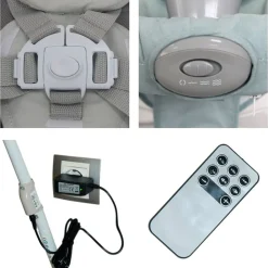 Lorelli Babywippe elektrisch Tango 2 in 1, Fernbedienung, MP3, Timer, Mobile hellgrau rosa pink Online