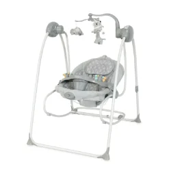 Lorelli Babywippe elektrisch Tango 2 in 1, Fernbedienung, MP3, Timer, Mobile hellgrau rosa pink Online