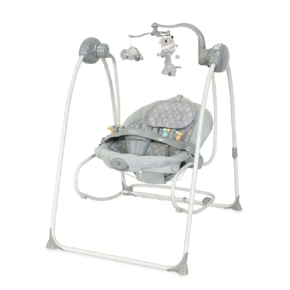 Lorelli Babywippe elektrisch Tango 2 in 1, Fernbedienung, MP3, Timer, Mobile hellgrau rosa pink Online