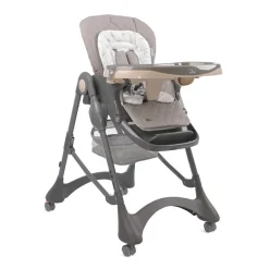 Lorelli Kinderhochstuhl Bellissimo klappbar, Räder, Korb, Liegeposition, Tablett beige Best