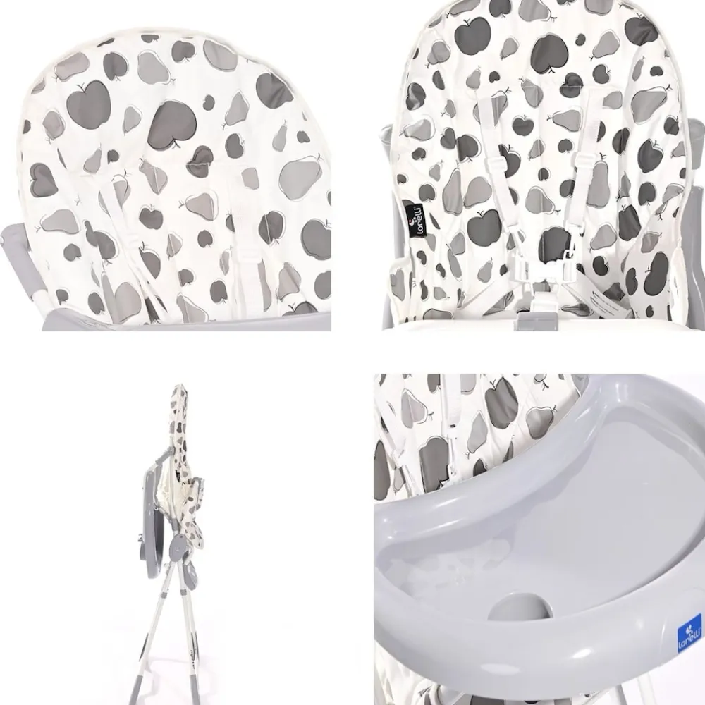 Kinderhochstuhl Marcel, klappbar, Bechervertiefung, abwaschbarer Stoff beige gelb ^ Lorelli Outlet