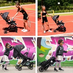 Kinderwagen Fiorano faltbar, Ablagekorb, Frontbügel abnehmbar, Bremse grau hellgrau ^ Lorelli Discount