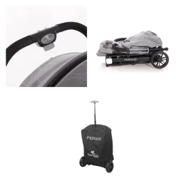 Kinderwagen Fiorano faltbar, Ablagekorb, Frontbügel abnehmbar, Bremse grau hellgrau ^ Lorelli Discount