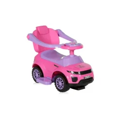 Rutscher 3 in 1 Kinderauto Off Road Schiebegriff Musik Rückenlehne rosa ^ Lorelli Online