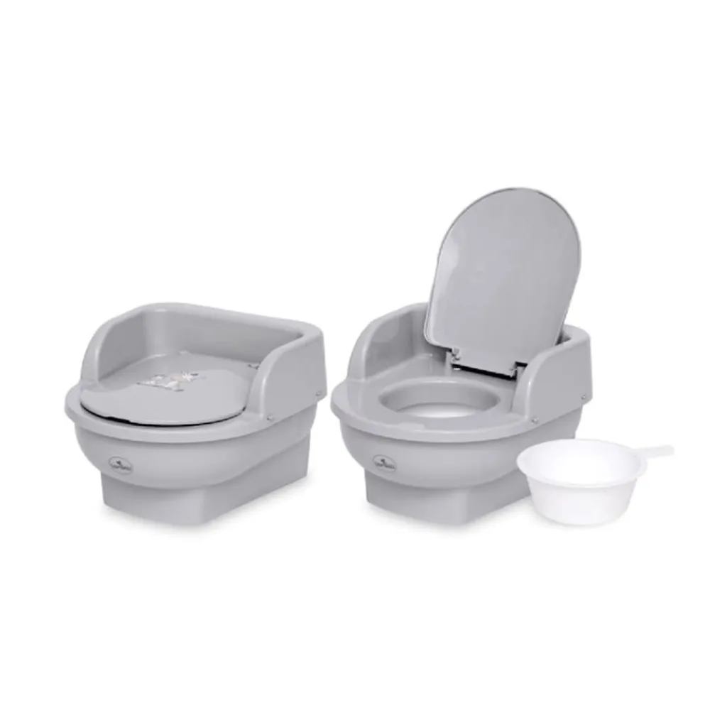 Töpfchen Throne Handauflage, beweglicher Deckel herausnehmbarer Behälter hellgrau ^ Lorelli Discount