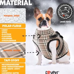 ® Hundejacke Hundeante it Geschirr, ink. 45 Stück Kotbeute + Spender, Hunde Winterweste gefüttert wasserdicht, Geposterte Weste it Brustgurt, Refektoren, D-Ring ^ LOVPET Hot