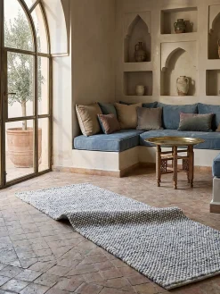 Läufer Wollmischung Blau 60 x 230 cm - MEDWAY | ^ KADIMA DESIGN Outlet