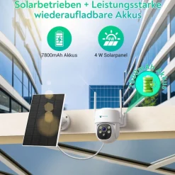 Dual WLAN PTZ Überwachungssystem mit LED Monitor 4MP Solar PTZ Überwachungskamera Mikrofon, Sirene, Smarte Nachtsicht 4 Kameras ^ LUVISION Sale