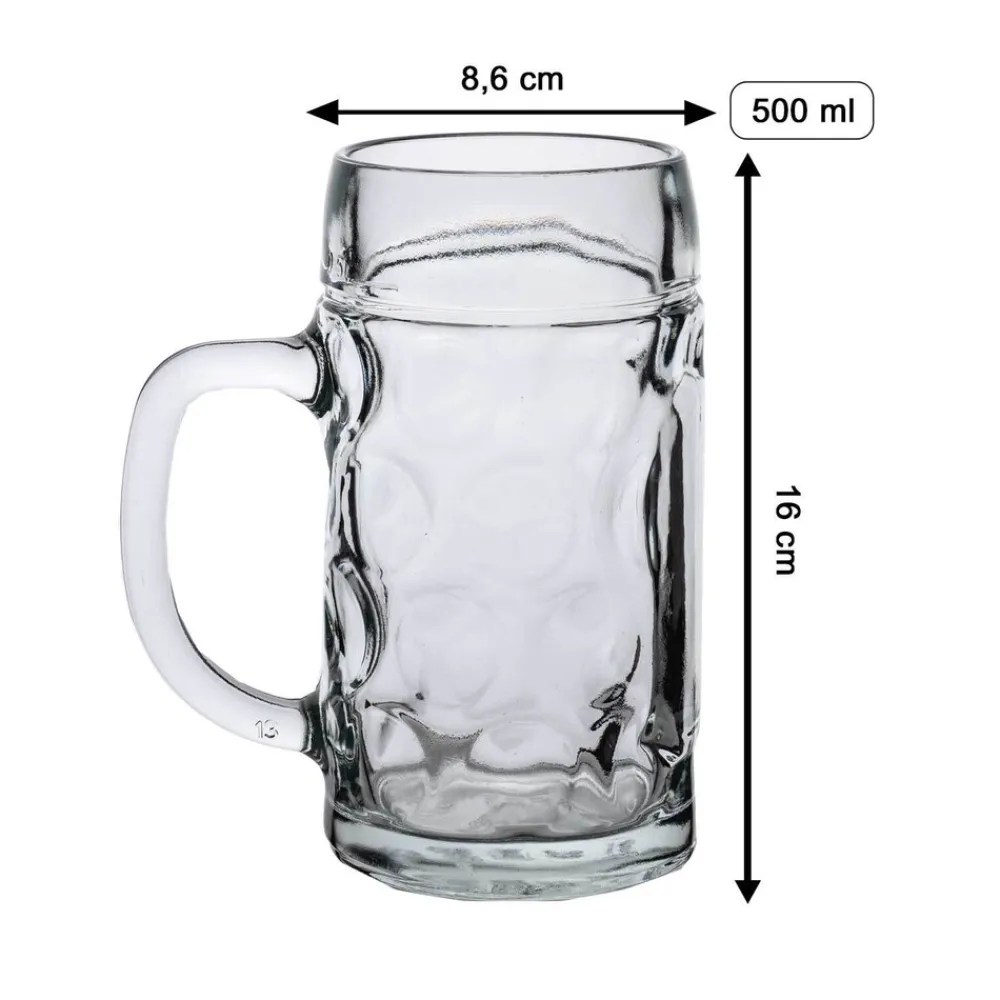 LUXENTU Bierkrug mit Gravur Legende seit 80 Jahren 0,5 Liter transparent Hot