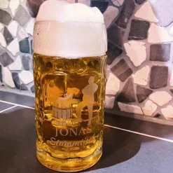 LUXENTU Bierkrug mit Gravur Legende seit 50 Jahren 0,5 Liter transparent Outlet