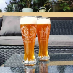 Weizenbierglas mit Gravur 70. Jubiläum 0,5 l ^ LUXENTU Discount