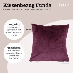 Lycce Kissenbezüge FUNDA 40x40 Retro Samt Kissenhülle Dekokissen-bezug rosé Hot