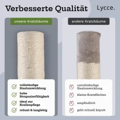 Lycce Kratzbaum ROYAL Katzenbaum mit Höhle und Hängematte, 145 cm grau Discount