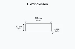 Lycce L Wandkissen Wandpolster mit Montage-Set, Samt FRESH, 1,15m senf Discount