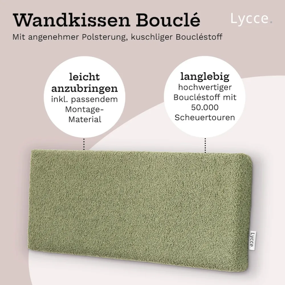 Wandkissen Bouclé – Wandpolster Kopfteil Betten & Rückenkissen Sitzbank | komfortabel & stabil | einfache Montage | Wandpaneele gepolstert | Schlafzimmer & Wohnzimmer | Bouclé ^ Lycce Sale