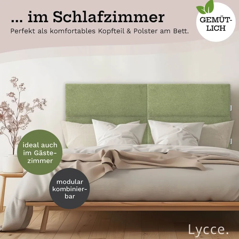 Wandkissen Bouclé – Wandpolster Kopfteil Betten & Rückenkissen Sitzbank | komfortabel & stabil | einfache Montage | Wandpaneele gepolstert | Schlafzimmer & Wohnzimmer | Bouclé ^ Lycce Sale