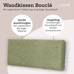 Wandkissen Bouclé – Wandpolster Kopfteil Betten & Rückenkissen Sitzbank | komfortabel & stabil | einfache Montage | Wandpaneele gepolstert | Schlafzimmer & Wohnzimmer | Bouclé ^ Lycce Sale