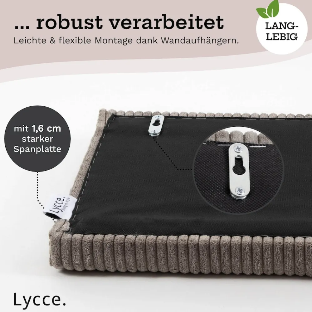 Lycce Wandkissen Kunstleder– Wandpolster Kopfteil Betten & Rückenkissen Sitzbank | komfortabel & stabil | einfache Montage | Wandpaneele gepolstert | Schlafzimmer & Wohnzimmer | Cord taupe Sale