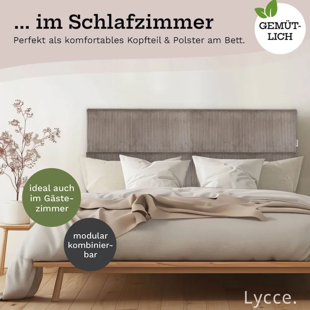 Lycce Wandkissen Kunstleder– Wandpolster Kopfteil Betten & Rückenkissen Sitzbank | komfortabel & stabil | einfache Montage | Wandpaneele gepolstert | Schlafzimmer & Wohnzimmer | Cord taupe Sale