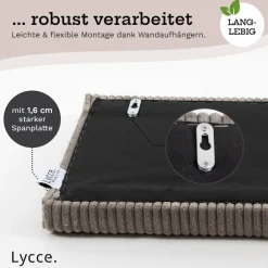 Lycce Wandkissen Kunstleder– Wandpolster Kopfteil Betten & Rückenkissen Sitzbank | komfortabel & stabil | einfache Montage | Wandpaneele gepolstert | Schlafzimmer & Wohnzimmer | Cord taupe Sale