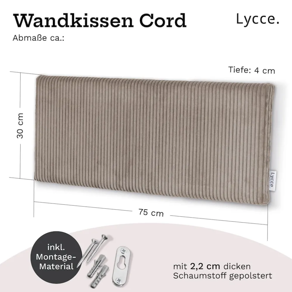 Lycce Wandkissen Kunstleder– Wandpolster Kopfteil Betten & Rückenkissen Sitzbank | komfortabel & stabil | einfache Montage | Wandpaneele gepolstert | Schlafzimmer & Wohnzimmer | Cord taupe Sale