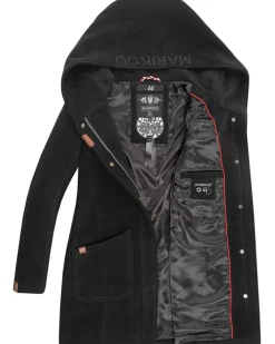 MARIKOO Damen Hochwertiger Wintermantel Mantel Trenchcoat Mit Kapuze Maikoo Anthrazit Online