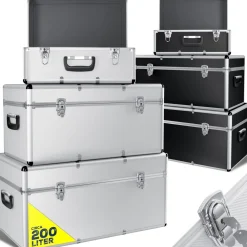 MASKO ® 3er SET Alu Boxen Alubox Alukiste Transportbox Werkzeugkiste Lagerbox NEU Sale