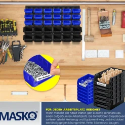 ® Stapelboxen Wandregal 32tlg Box Sichtlagerkästen Schüttenregal Steckregal ^ MASKO New