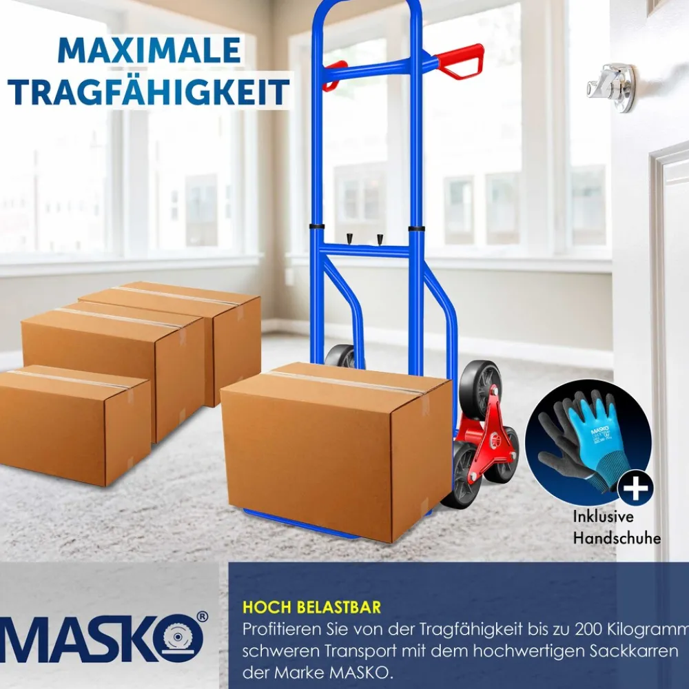 ® Treppenkarre Sackkarre 200kg Transportkarre Treppensteiger Stapelkarre ^ MASKO Sale