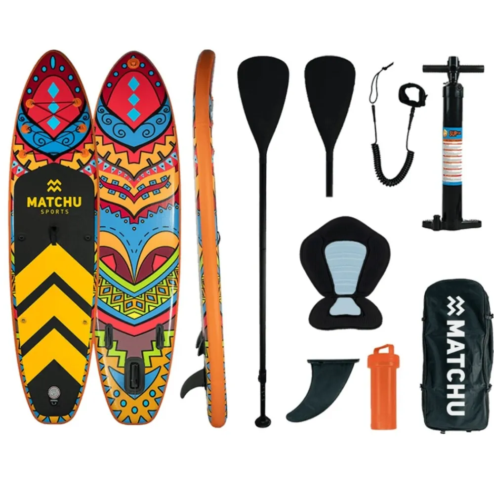 Matchu Sports MATCHU Stand Up Paddle-Board Deluxe Mit Sitzfläche 10''6 - Aufblasbares SUP Board - Komplettset mit Zubehör Clearance