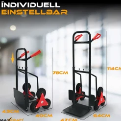 MAXCRAFT Treppenkarre bis 150 kg in Schwarz Outlet