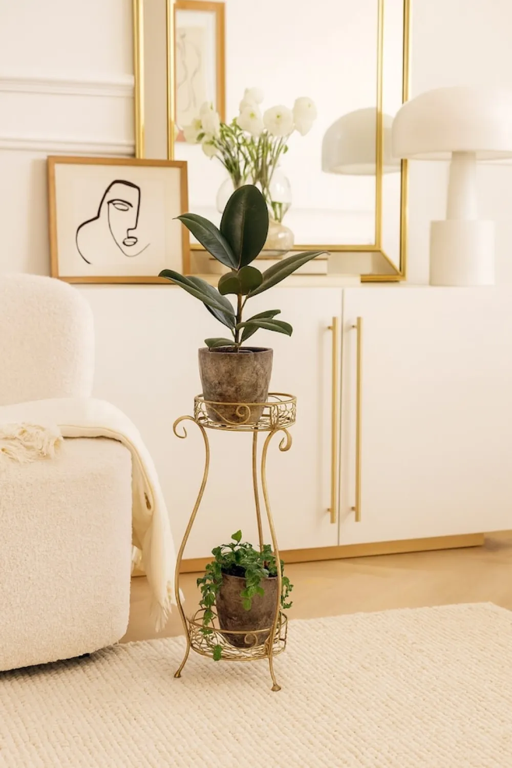 Möbel direkt online Blumenständer Conny goldfarben Online