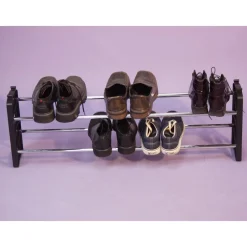 Schuhregal 2er-Set "Dean" schwarz/chromfarben ^ Möbel direkt online