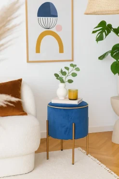 Sitzpouf Daysi blau ^ Möbel direkt online Clearance