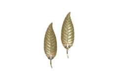 Teelichthalter 2er-Set Leaves goldfarben ^ Möbel direkt online New