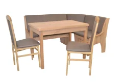 Möbel direkt online 4tlg. Eckbankgruppe 125x165 cm Schenkelmaß Eiche-Nachbildung/braun New