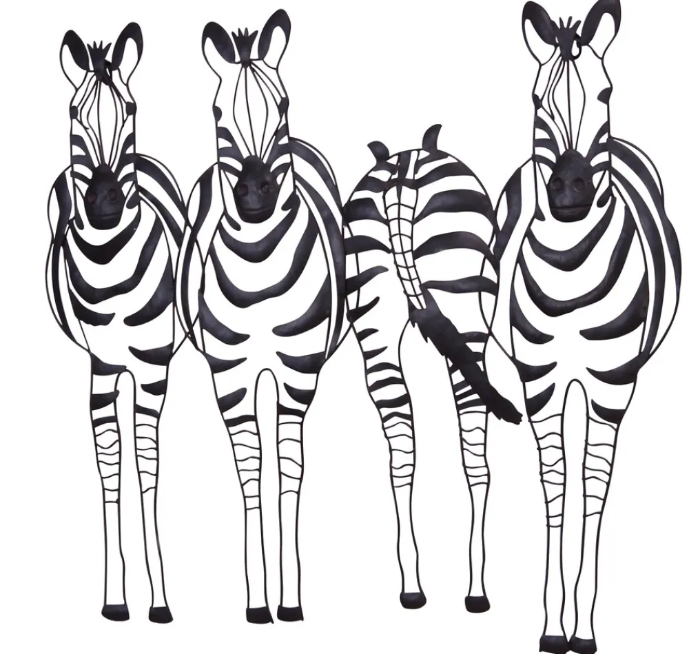 Möbel direkt online Wandekoration "Zebrafamilie" schwarz