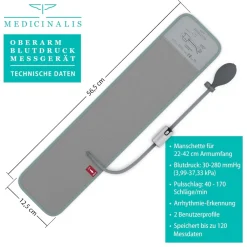 Blutdruckmessgerät Oberarm mit Bluetooth - für App AirBP - Blutdruck und Pulsmessung - 2 Benutzer - Universalmanschette 22 - 42 cm ^ Medicinalis Clearance