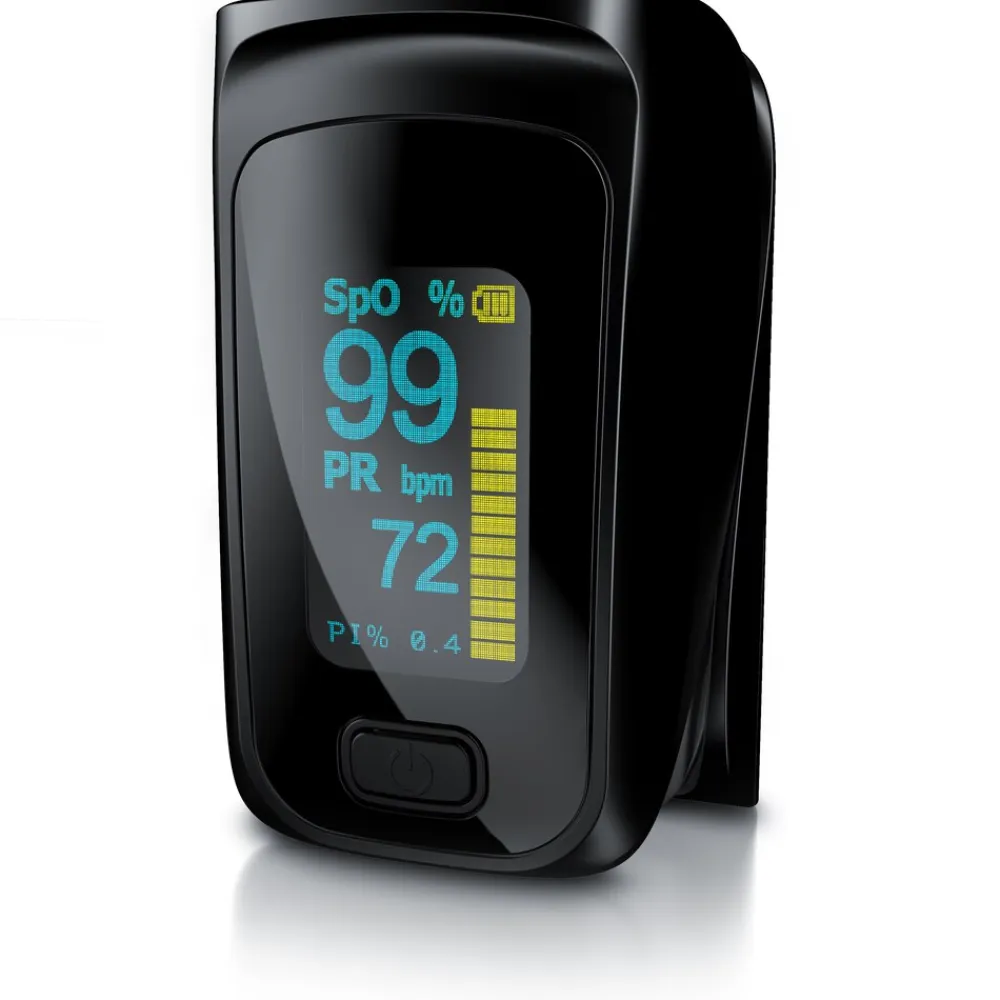 Pulsoximeter Finger - SpO2 Pulsmesser - Fingerpulsoximeter - Messung von Puls und Sauerstoffsättigung am Finger - OLED Display ^ Medicinalis Outlet