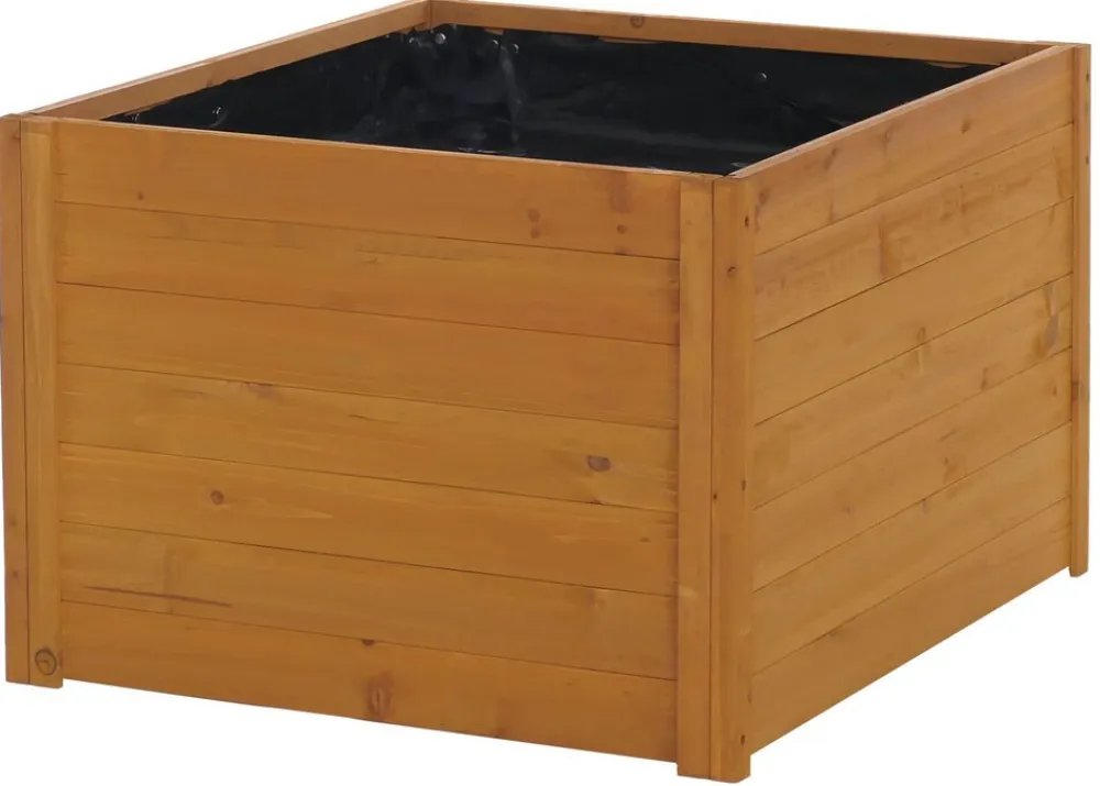 Mähroboter-Garage mit Pflanzkasten -Q17, Unterstand Rasenmäher, Holz MVG-zertifiziert 50x70x80cm ~ natur ^ MCW Discount