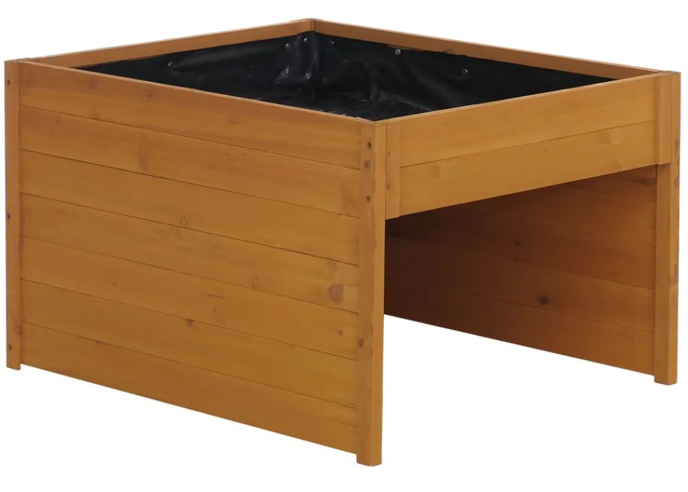 Mähroboter-Garage mit Pflanzkasten -Q17, Unterstand Rasenmäher, Holz MVG-zertifiziert 50x70x80cm ~ natur ^ MCW Discount